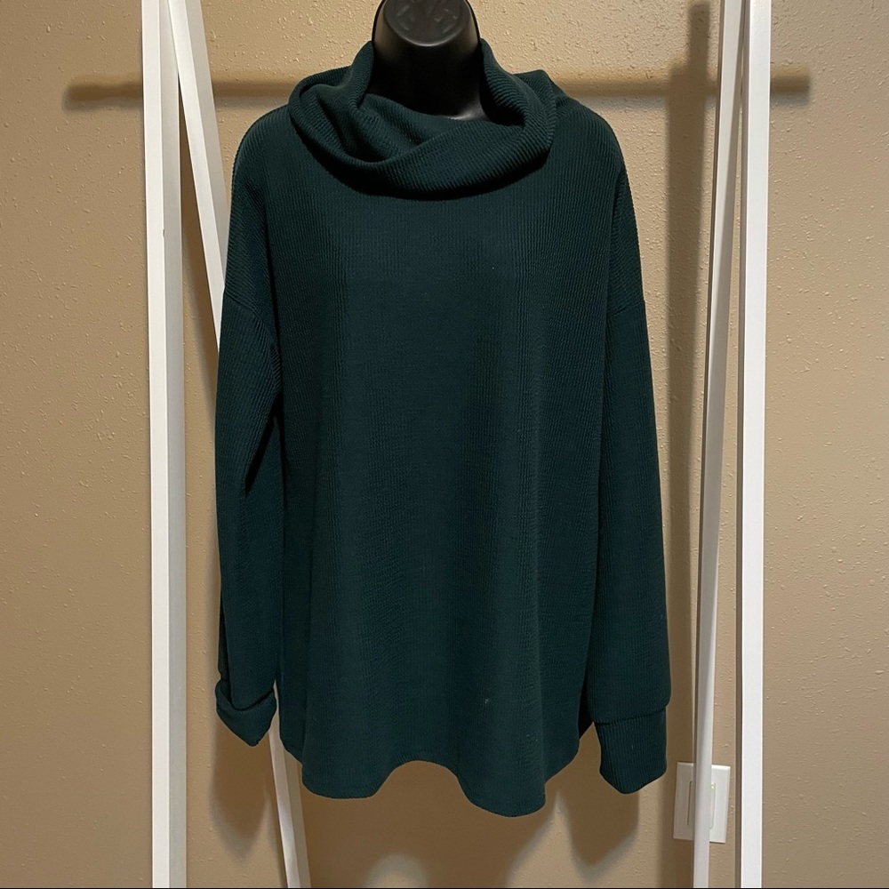 Size XL dark teal cowl neck sweatshirt